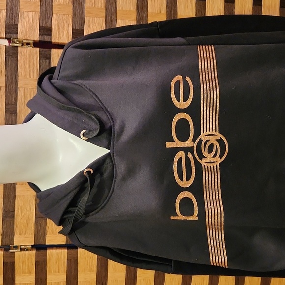 NWT! BEBE glitter logo hoodie sweatshirt - Picture 1 of 9